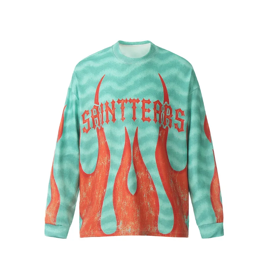 Saint michael tears all-over printed long-sleeved vintage autumn and winter T-shirt Style number: 106 Size: M L XL Wholesale price: 136 Color: Picture color